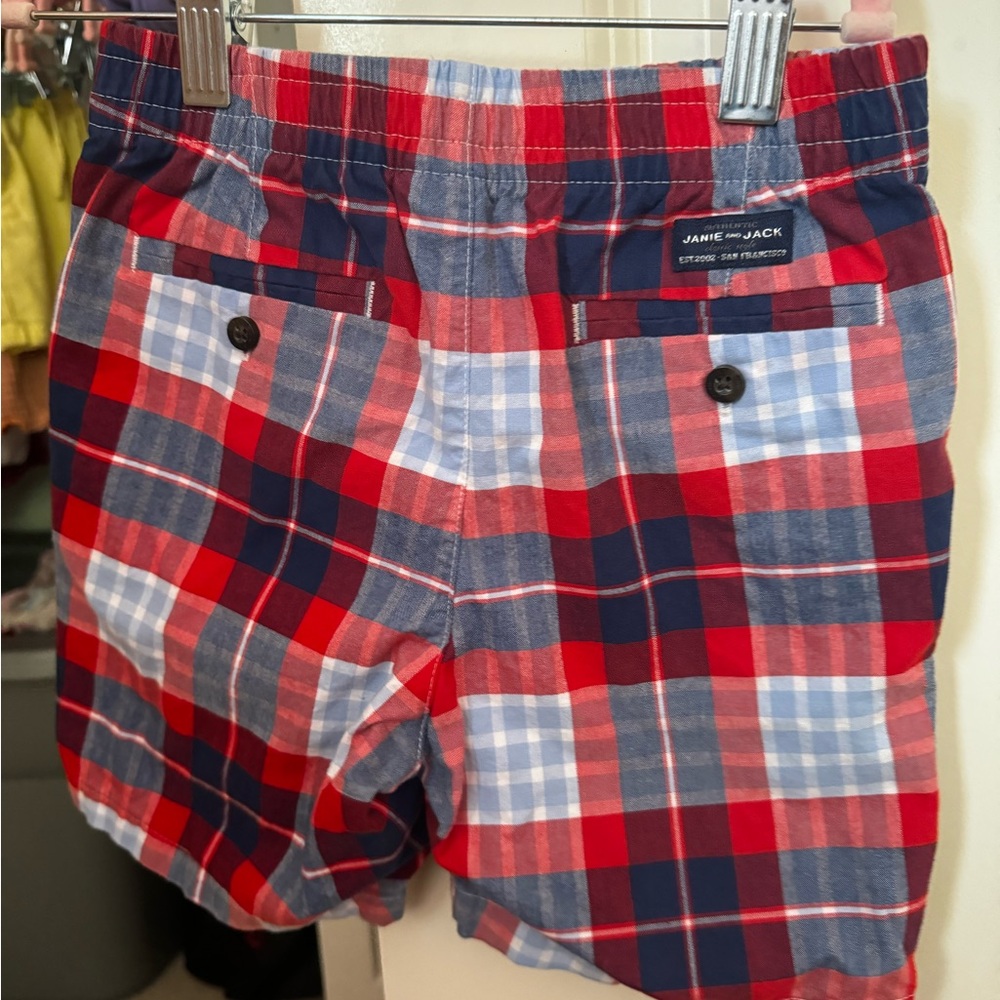 Janie and jack plaid shorts. Never worn only washed. Size toddler 5